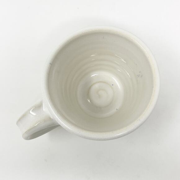 Lakeside Pottery Canada Coffee Cup Mug Hand Painted Stoneware Blue Floral White - Picture 5 of 6